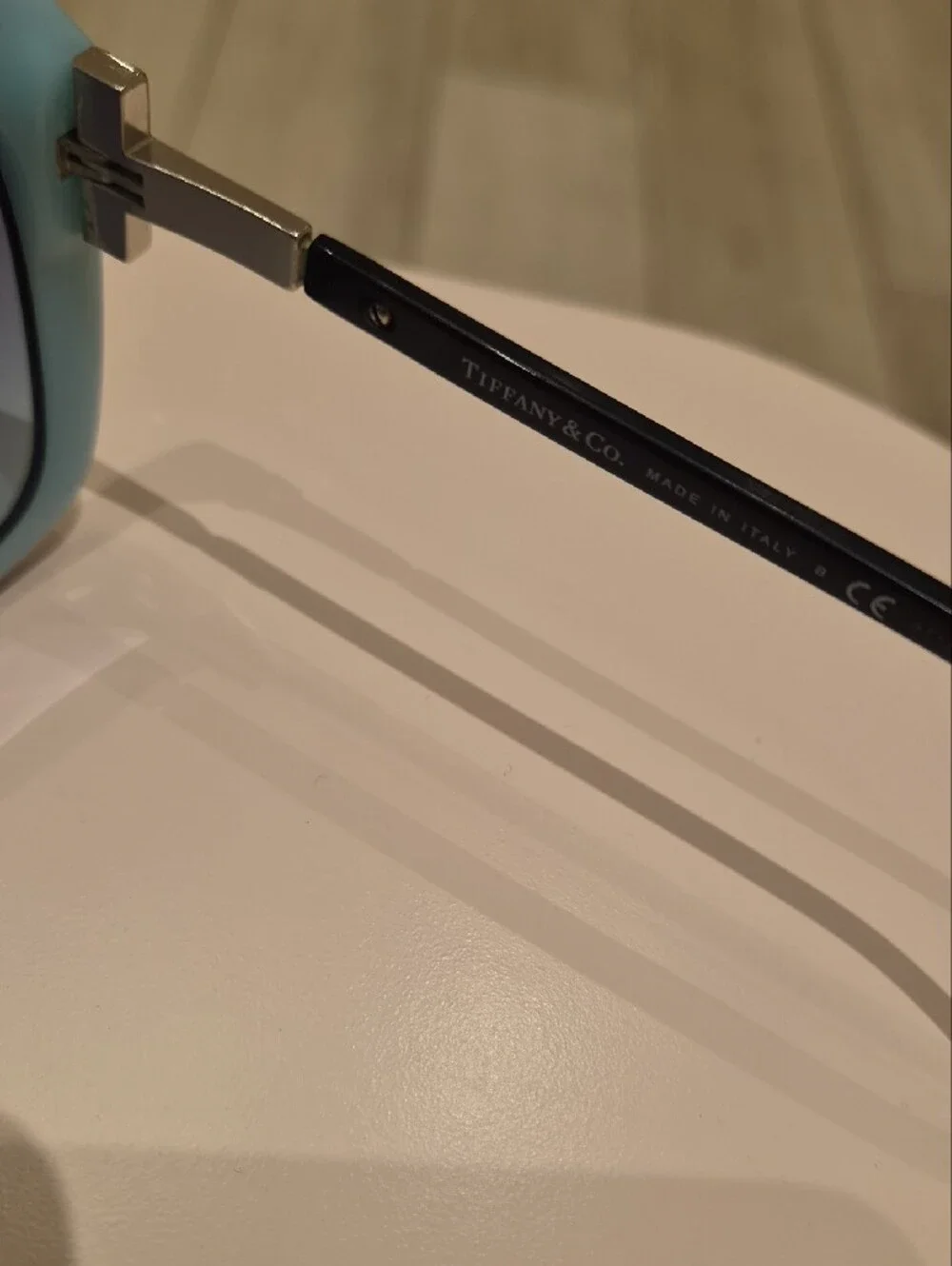 Tiffany & Co. Black Cat-Eye Sunglasses with Purple-Tinted Lenses